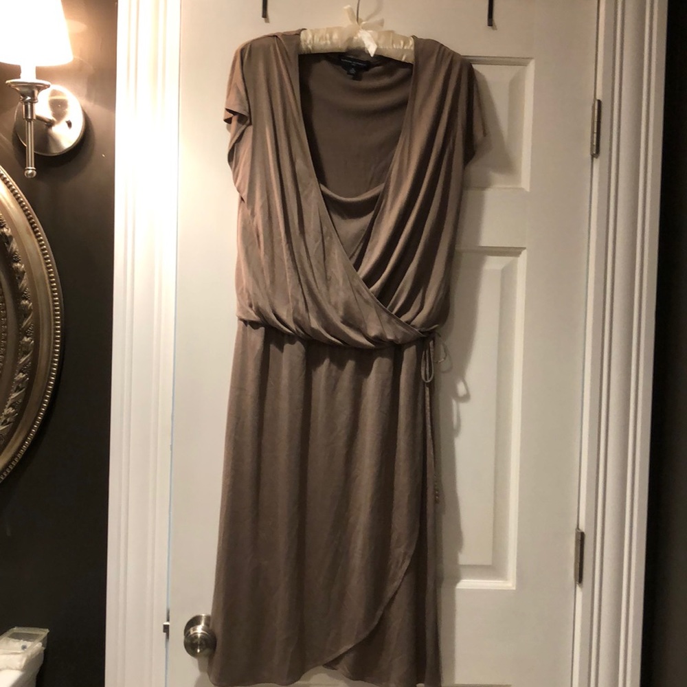 Taupe silk dress
